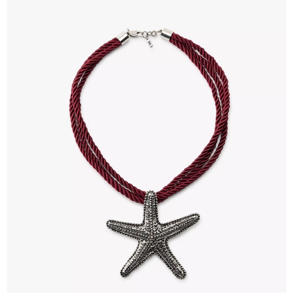 Zara Burgundy Starfish Pendant Necklace